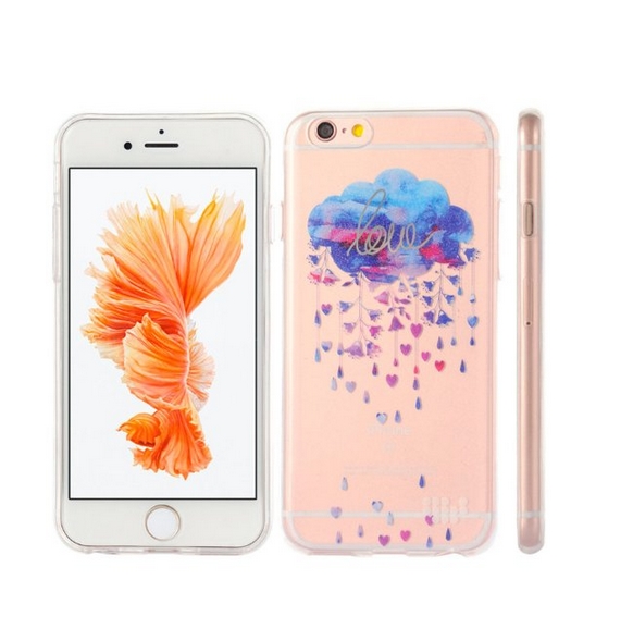 Apple iPhone 6 6s TPU Watercolor IMD Case Silver Linings